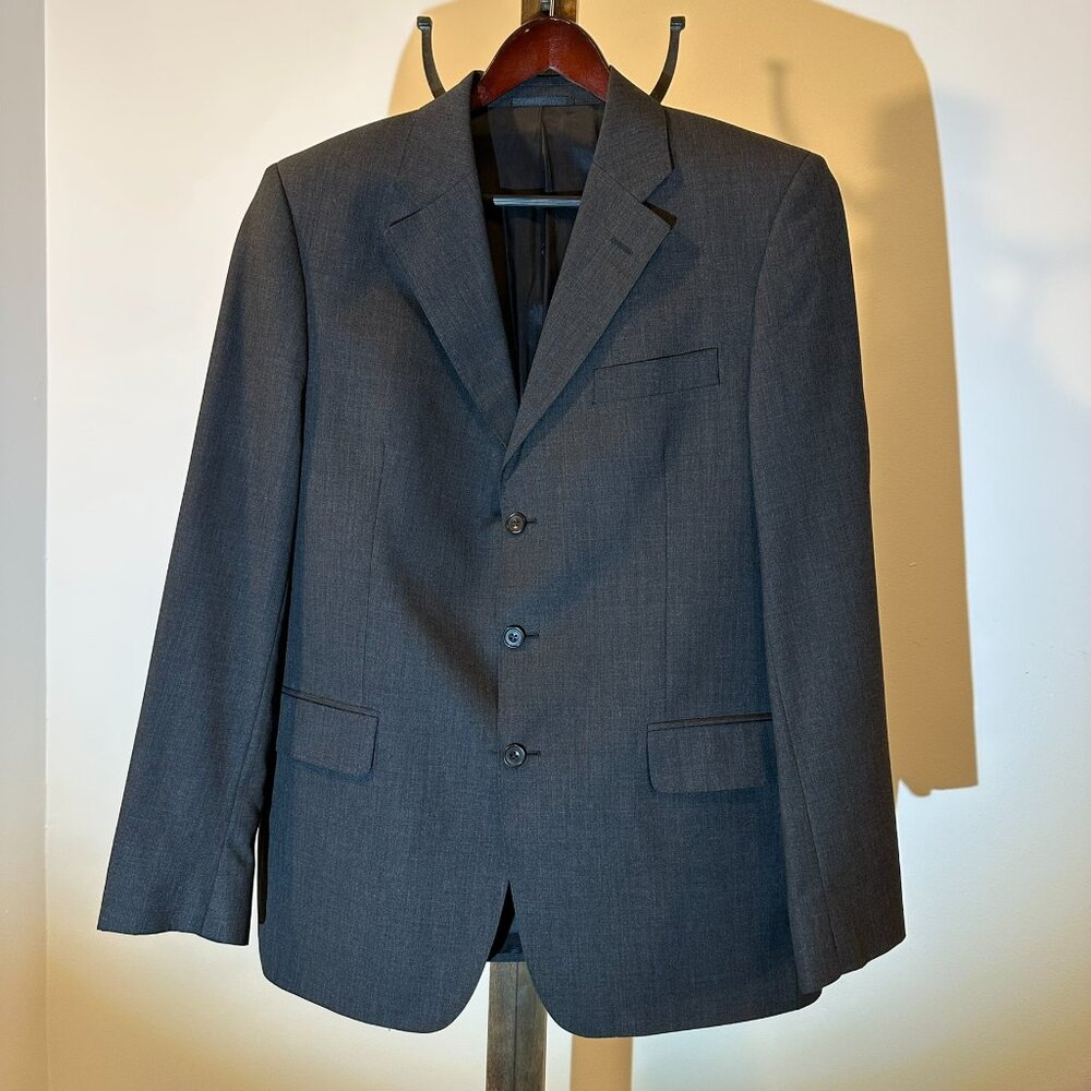 English-Dunhill Traveller Medium-Weight Gray Wool Suit - 2 Sets of Pants